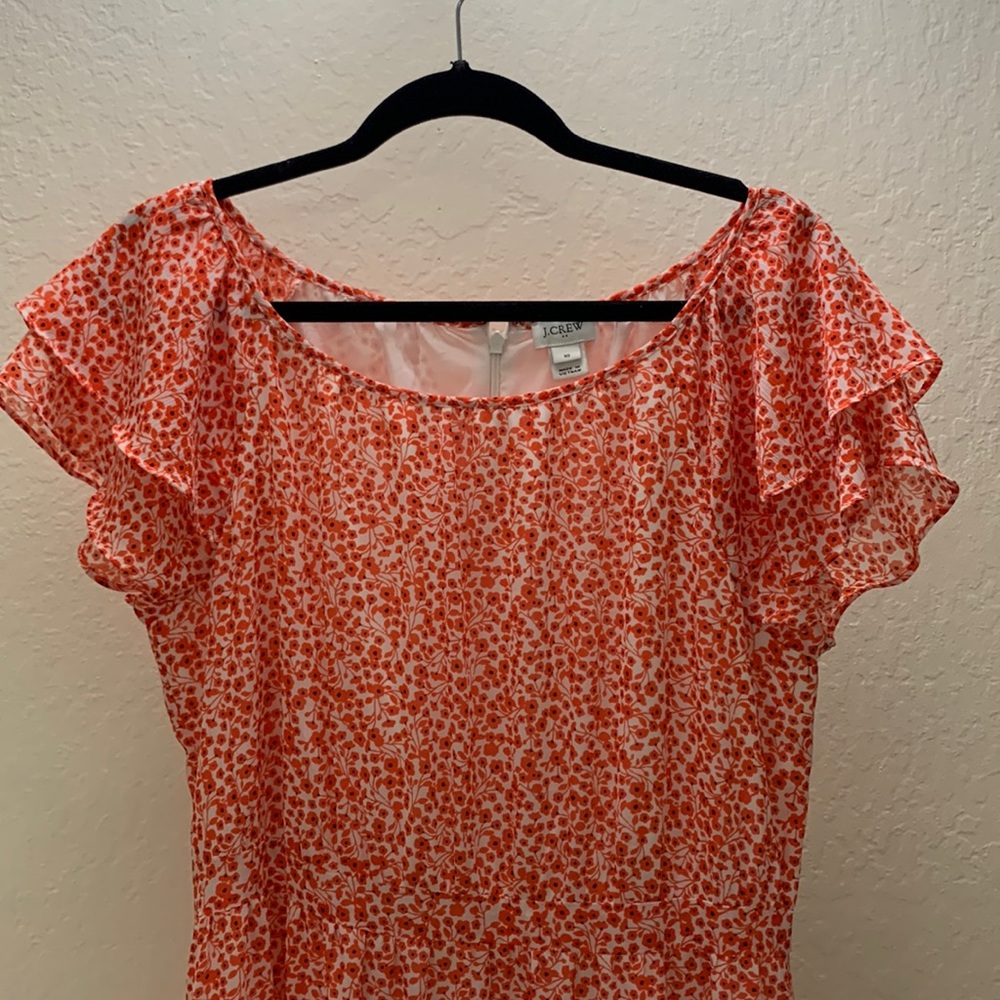 Midi Peach Floral JCrew Dress